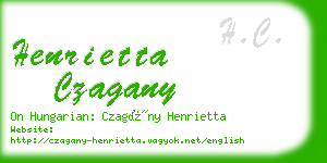 henrietta czagany business card